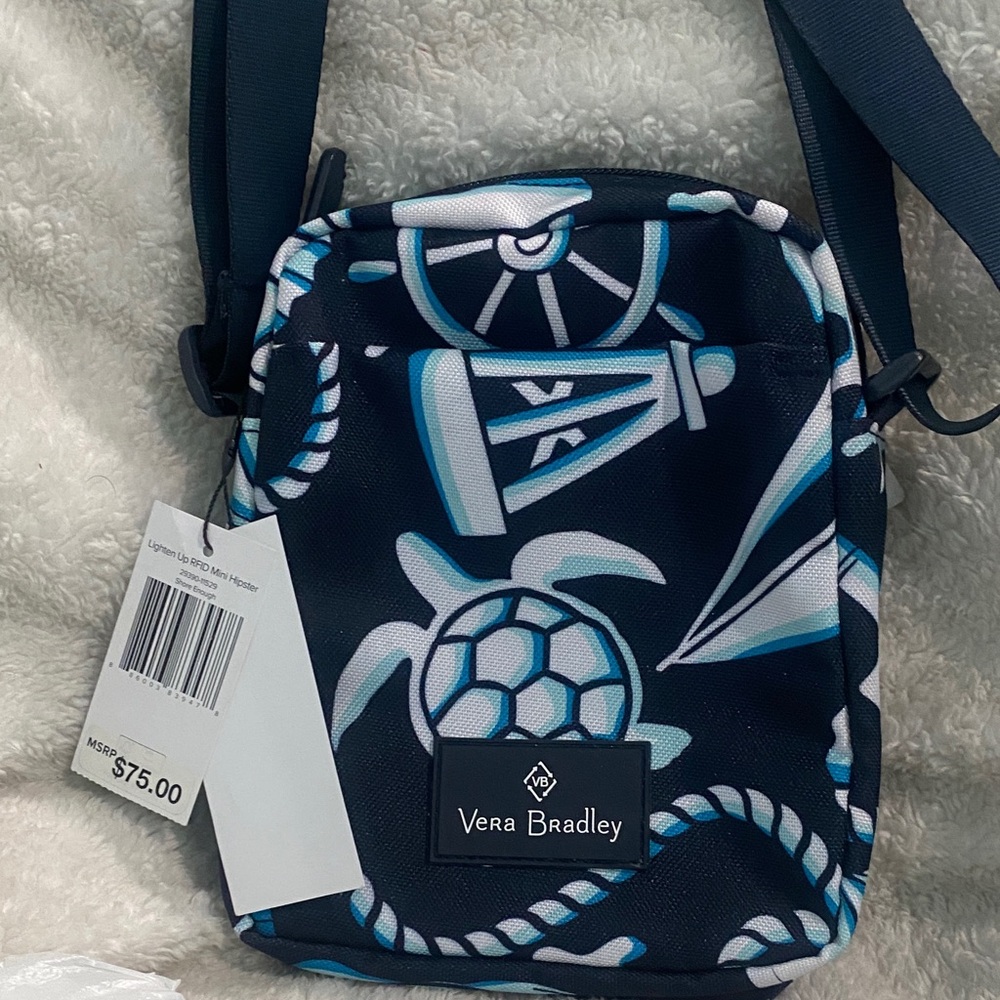 Vera Bradley Lifhten Up RFID Mini Hipster “Shore Enough” Crossbody
